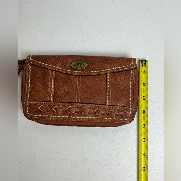 BOC Born Concepts 8” Wallet Wristlet Faux Leather Brown Dual Zip Around India - Picture 10 of 11